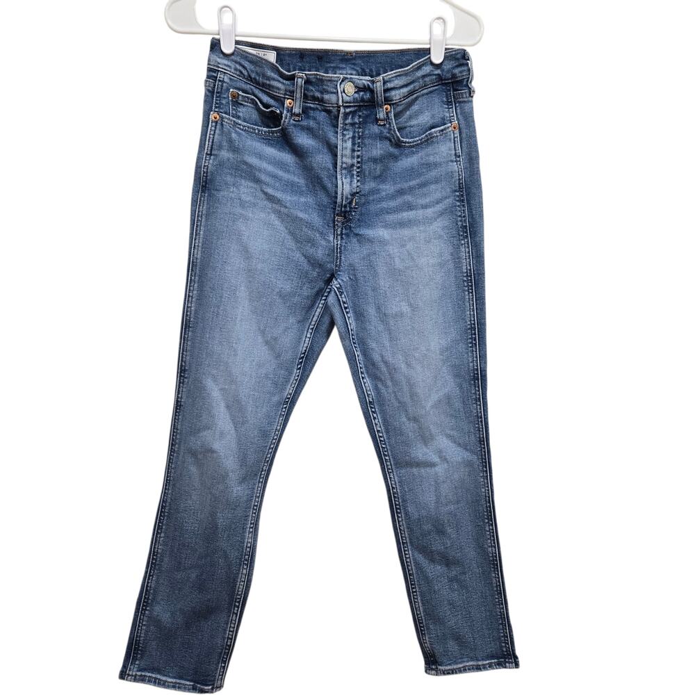 GAP Vintage Slim High Rise Jeans 29 Medium Wash Cropped Denim